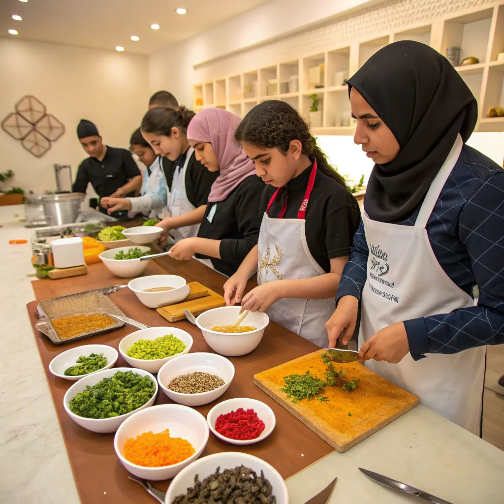 Middle Eastern Cooking Class in Action